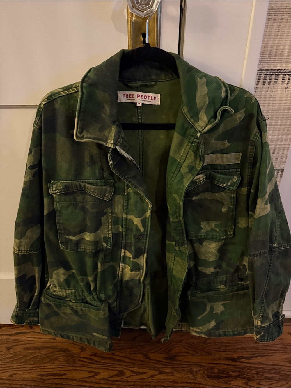 Free People Green Camo Field Jacket